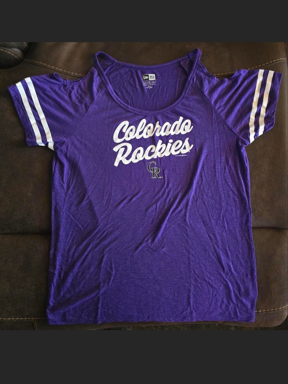 MLB New Era Colorado Rockies Womens Cold Shoulder Top Size XL
